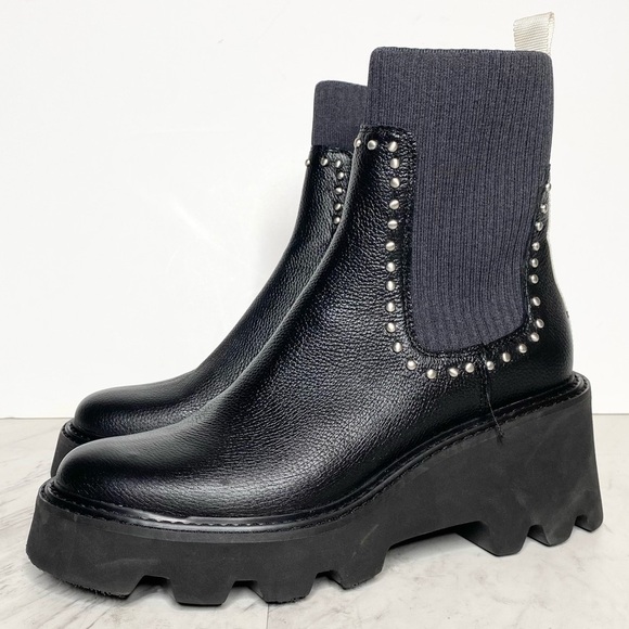 Dolce Vita Hoven Stud H2O Chelsea Chunky Leather Boot 9 1/2 - Picture 1 of 15